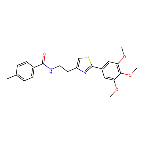 4-methyl-N-{2-[2-(3,4,5-trimethoxyphenyl)-1,3-thiazol-4-yl]ethyl}benzamide structure