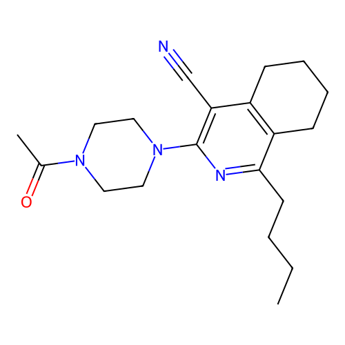 3-(4-Acetylpiperazin-1-yl)-1-butyl-5,6,7,8-tetrahydroisoquinoline-4-carbonitrile structure