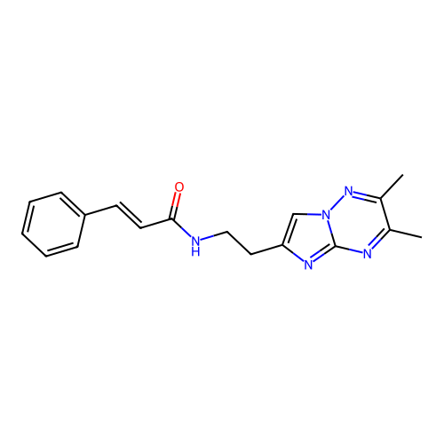 N-(2-(2,3-dimethylimidazo[1,2-b][1,2,4]triazin-6-yl)ethyl)cinnamamide structure