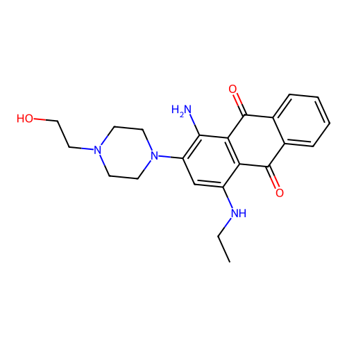 1-Amino-4-(ethylamino)-2-[4-(2-hydroxyethyl)piperazin-1-yl]anthracene-9,10-dione structure