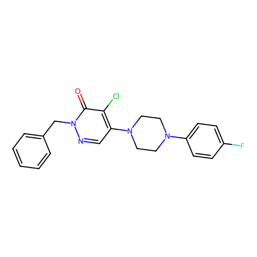 2-benzyl-4-chloro-5-(4-(4-fluorophenyl)piperazin-1-yl)pyridazin-3(2H)-one structure
