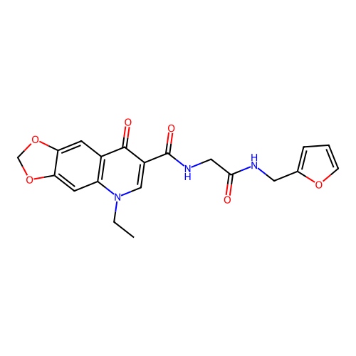 5-ethyl-N-(2-((furan-2-ylmethyl)amino)-2-oxoethyl)-8-oxo-5,8-dihydro-[1,3]dioxolo[4,5-g]quinoline-7-carboxamide structure