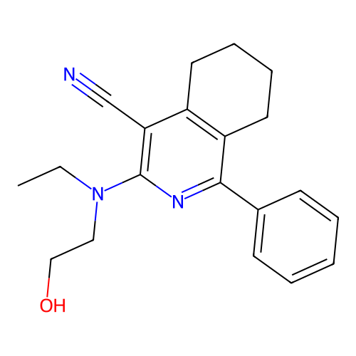 3-[ethyl(2-hydroxyethyl)amino]-1-phenyl-5,6,7,8-tetrahydroisoquinoline-4-carbonitrile structure