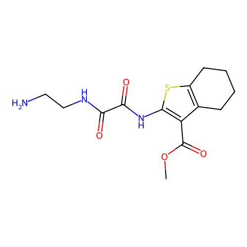 methyl 2-({[(2-aminoethyl)amino](oxo)acetyl}amino)-4,5,6,7-tetrahydro-1-benzothiophene-3-carboxylate structure