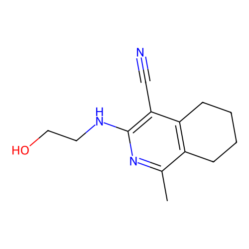 3-[(2-Hydroxyethyl)amino]-1-methyl-5,6,7,8-tetrahydroisoquinoline-4-carbonitrile structure