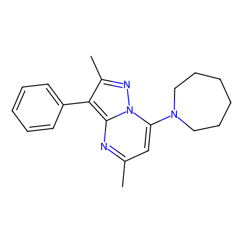 7-(Azepan-1-yl)-2,5-dimethyl-3-phenylpyrazolo[1,5-a]pyrimidine structure