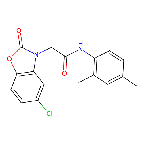 2-(5-chloro-2-oxobenzo[d]oxazol-3(2H)-yl)-N-(2,4-dimethylphenyl)acetamide structure