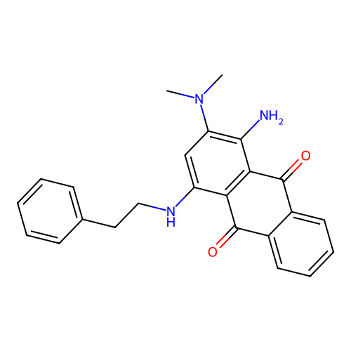 1-Amino-2-(dimethylamino)-4-(phenethylamino)anthracene-9,10-dione structure