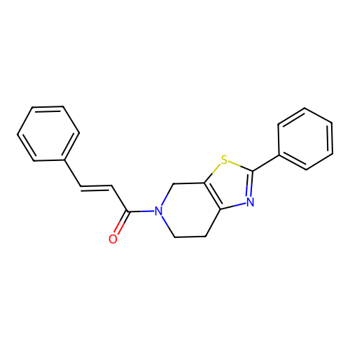 (E)-3-phenyl-1-(2-phenyl-6,7-dihydrothiazolo[5,4-c]pyridin-5(4H)-yl)prop-2-en-1-one structure