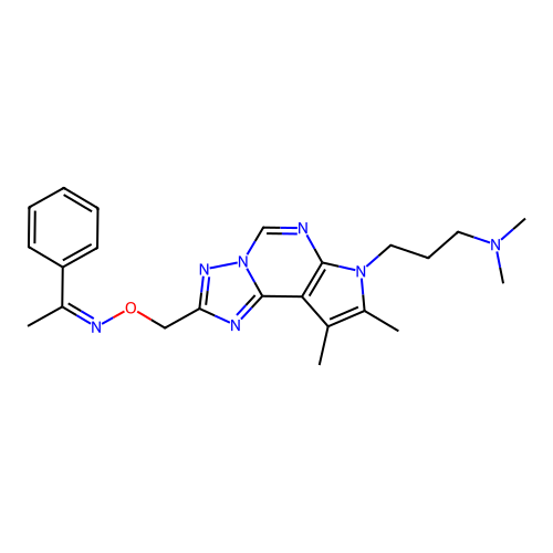 C23H29N7O structure