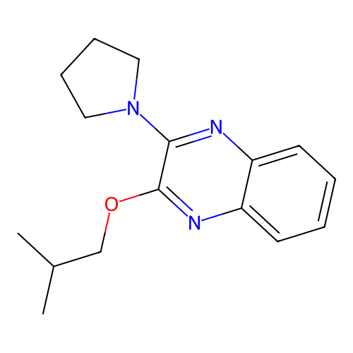 2-(2-Methylpropoxy)-3-(pyrrolidin-1-yl)quinoxaline structure