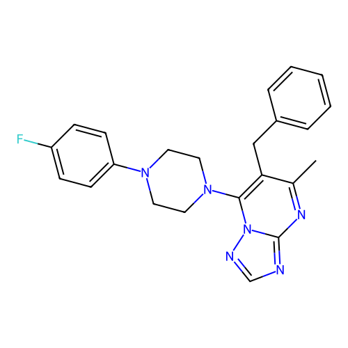 6-benzyl-7-[4-(4-fluorophenyl)piperazin-1-yl]-5-methyl[1,2,4]triazolo[1,5-a]pyrimidine structure
