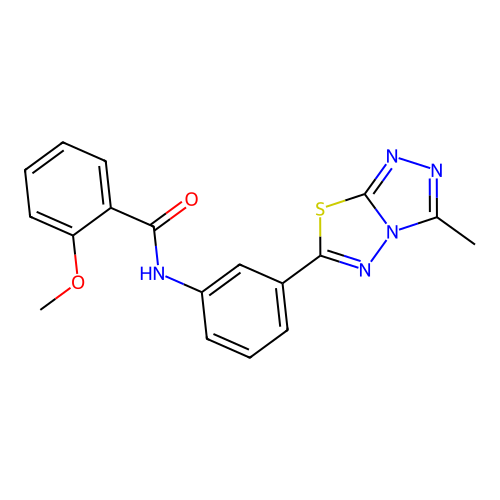 2-methoxy-N-[3-(3-methyl[1,2,4]triazolo[3,4-b][1,3,4]thiadiazol-6-yl)phenyl]benzamide structure
