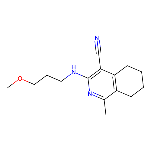 3-(3-methoxypropylamino)-1-methyl-5,6,7,8-tetrahydroisoquinoline-4-carbonitrile structure