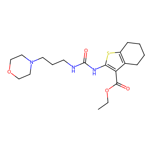 ethyl 2-(3-(3-morpholinopropyl)ureido)-4,5,6,7-tetrahydrobenzo[b]thiophene-3-carboxylate structure