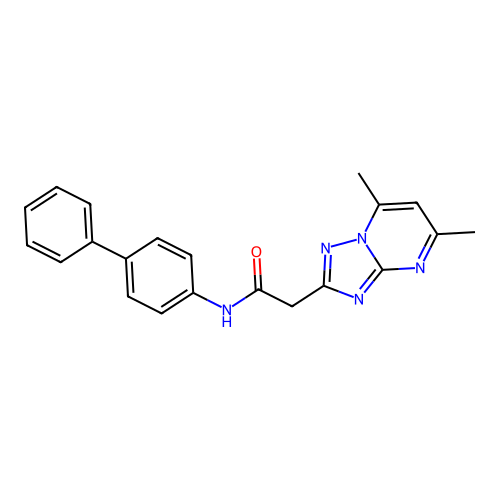 N-(biphenyl-4-yl)-2-(5,7-dimethyl[1,2,4]triazolo[1,5-a]pyrimidin-2-yl)acetamide structure