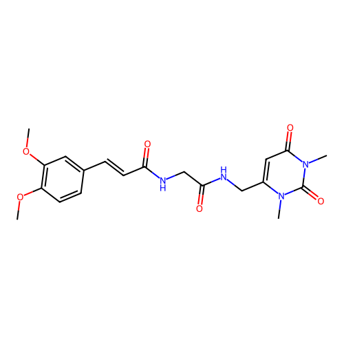 (E)-3-(3,4-dimethoxyphenyl)-N-(2-(((1,3-dimethyl-2,6-dioxo-1,2,3,6-tetrahydropyrimidin-4-yl)methyl)amino)-2-oxoethyl)acrylamide structure