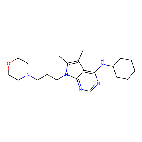 N-cyclohexyl-5,6-dimethyl-7-(3-morpholin-4-ylpropyl)pyrrolo[2,3-d]pyrimidin-4-amine structure