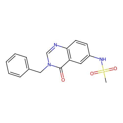 N-(3-benzyl-4-oxoquinazolin-6-yl)methanesulfonamide structure