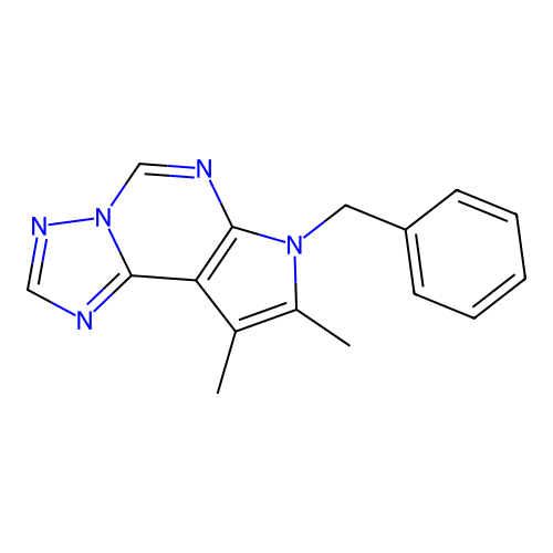 7-benzyl-8,9-dimethyl-7H-pyrrolo[3,2-e][1,2,4]triazolo[1,5-c]pyrimidine structure