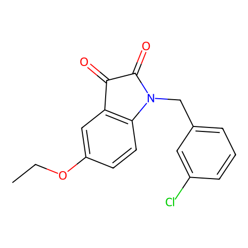 1-(3-chlorobenzyl)-5-ethoxy-1H-indole-2,3-dione structure