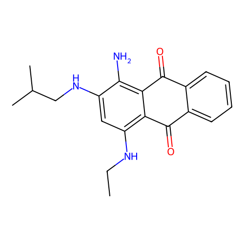 1-Amino-4-(ethylamino)-2-[(2-methylpropyl)amino]anthracene-9,10-dione structure