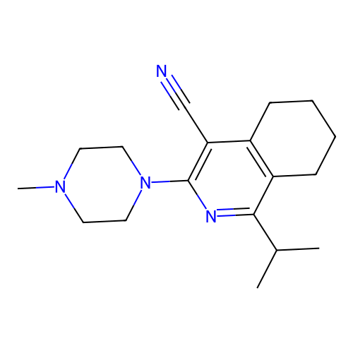 3-(4-methylpiperazin-1-yl)-1-propan-2-yl-5,6,7,8-tetrahydroisoquinoline-4-carbonitrile structure
