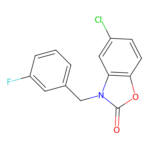 5-Chloro-3-[(3-fluorophenyl)methyl]-1,3-benzoxazol-2-one structure