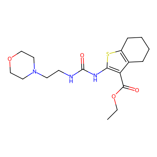 ethyl 2-(3-(2-morpholinoethyl)ureido)-4,5,6,7-tetrahydrobenzo[b]thiophene-3-carboxylate structure
