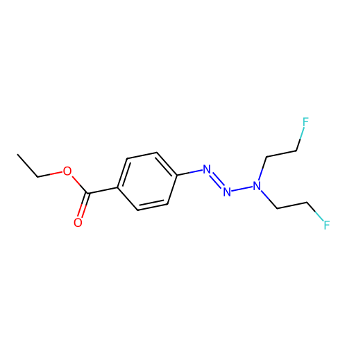Ethyl 4-[(1e)-3,3-bis(2-fluoroethyl)triaz-1-en-1-yl]benzoate structure