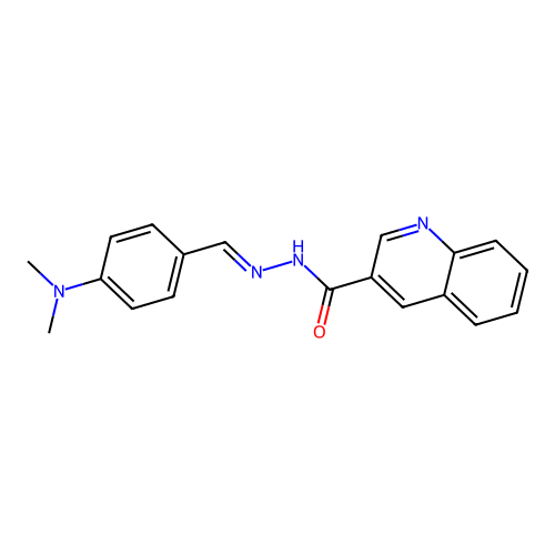N-[[4-(dimethylamino)benzylidene]amino]quinoline-3-carboxamide structure