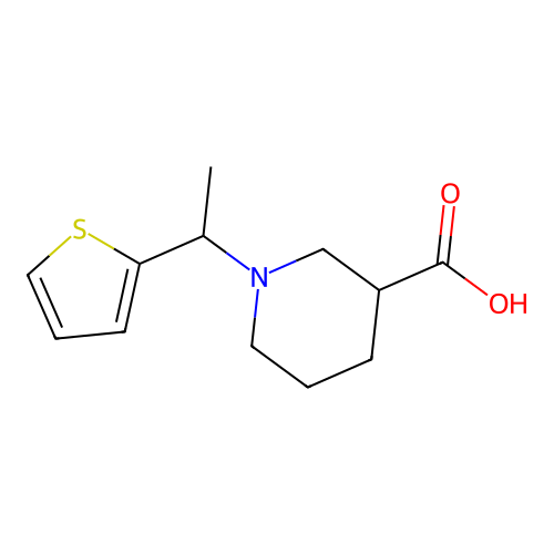 1-(1-(Thiophen-2-yl)ethyl)piperidine-3-carboxylic acid structure