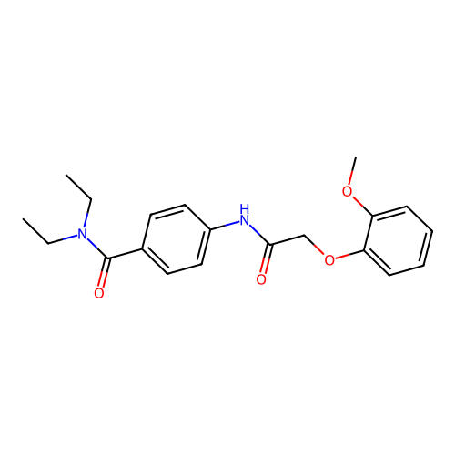 N,N-diethyl-4-{[(2-methoxyphenoxy)acetyl]amino}benzamide structure
