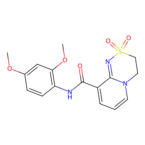 N-(2,4-dimethoxyphenyl)-2,2-dioxo-3,4-dihydropyrido[2,1-c][1,2,4]thiadiazine-9-carboxamide structure