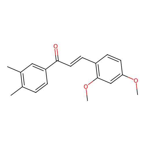 (E)-3-(2,4-dimethoxyphenyl)-1-(3,4-dimethylphenyl)prop-2-en-1-one structure