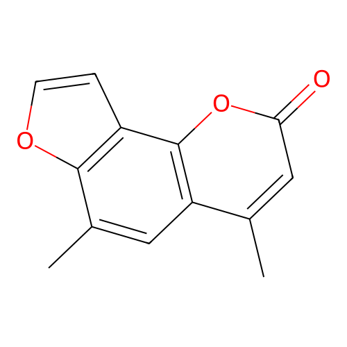 2H-Furo[2,3-h]-1-benzopyran-2-one, 4,6-dimethyl- structure
