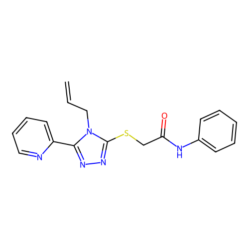 N-phenyl-2-[(4-prop-2-enyl-5-pyridin-2-yl-1,2,4-triazol-3-yl)sulfanyl]acetamide structure