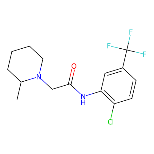 N-[2-chloro-5-(trifluoromethyl)phenyl]-2-(2-methylpiperidin-1-yl)acetamide structure