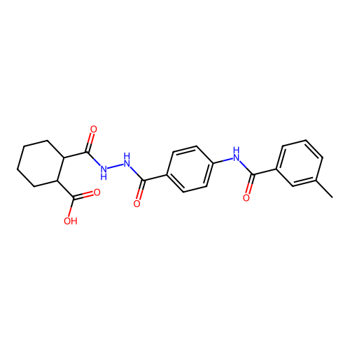2-[[[4-[(3-methylbenzoyl)amino]benzoyl]amino]carbamoyl]cyclohexane-1-carboxylic Acid structure