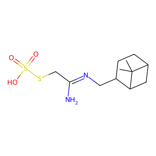 S-(2-(((6,6-Dimethylbicyclo(3.1.1)hept-2-yl)methyl)amino)-2-iminoethyl) hydrogen thiosulfate structure