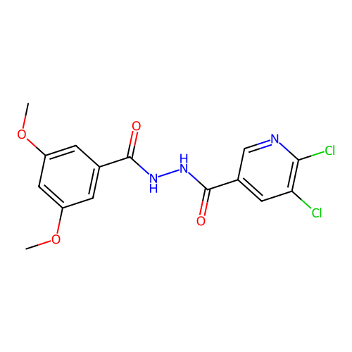5,6-dichloro-N'-(3,5-dimethoxybenzoyl)pyridine-3-carbohydrazide structure