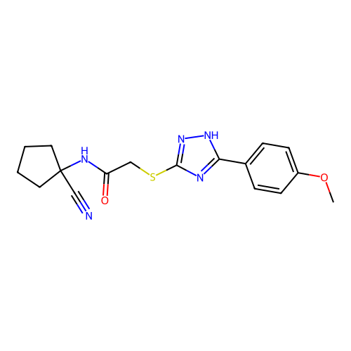 N-(1-cyanocyclopentyl)-2-[[5-(4-methoxyphenyl)-1H-1,2,4-triazol-3-yl]sulfanyl]acetamide structure