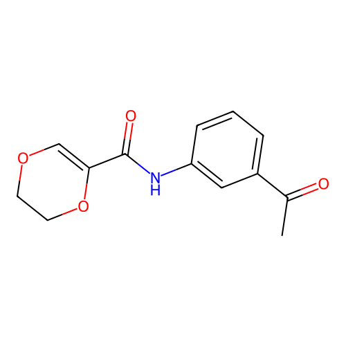 N-(3-acetylphenyl)-2,3-dihydro-1,4-dioxine-5-carboxamide structure