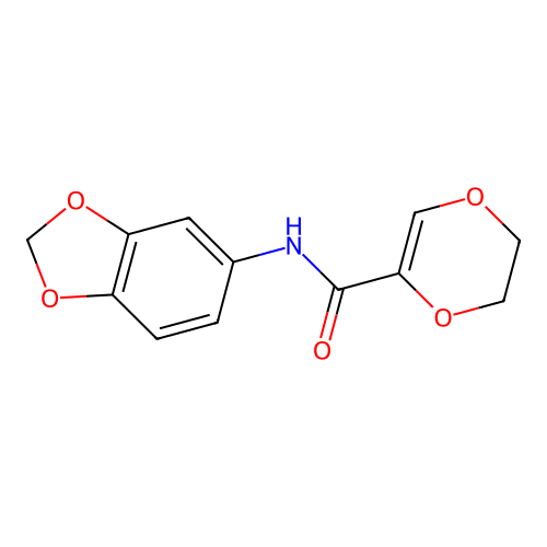 N-(1,3-benzodioxol-5-yl)-2,3-dihydro-1,4-dioxine-5-carboxamide structure