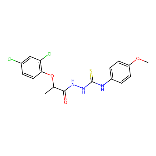 1-[2-(2,4-Dichlorophenoxy)propanoylamino]-3-(4-methoxyphenyl)thiourea structure