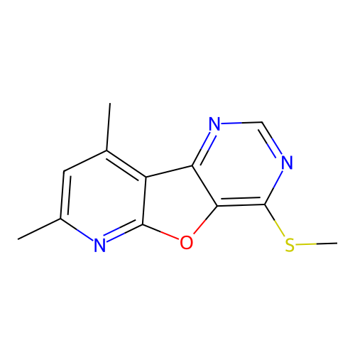 7,9-Dimethyl-4-(methylthio)pyrido[3',2':4,5]furo[3,2-d]pyrimidine structure