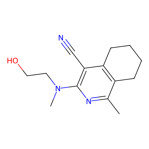 3-((2-hydroxyethyl)(methyl)amino)-1-methyl-5,6,7,8-tetrahydroisoquinoline-4-carbonitrile structure