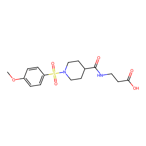 3-(1-((4-Methoxyphenyl)sulfonyl)piperidine-4-carboxamido)propanoic acid structure