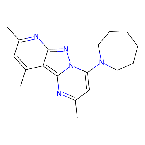 4-(Azepan-1-yl)-2,8,10-trimethylpyrido[2',3':3,4]pyrazolo[1,5-a]pyrimidine structure