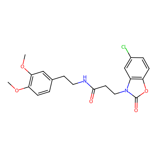 3-(5-chloro-2-oxobenzo[d]oxazol-3(2H)-yl)-N-(3,4-dimethoxyphenethyl)propanamide structure